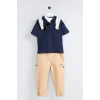 Defacto G7145A5NV135 Lacivert Gabardin 2li Takım Erkek Bebek