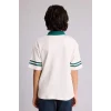 Defacto G7474A8ER105 Ekru Oversıze Polo Yaka Slogan Baskılı Kısa Kollu Polo Tişört Erkek Çocuk