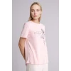 Defacto H1461AXPN127 Pembe Relax Fıt Bisiklet Yaka Çiçekli Kısa Kollu Tişört