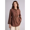 Defacto G7263AXBN323 Kahve Regular Fıt Modal Uzun Kollu Tunik