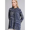 Defacto T0609AZNV253 Lacivert Loose Fıt Desenli Gömlek Tunik