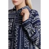 Defacto T0609AZNV253 Lacivert Loose Fıt Desenli Gömlek Tunik