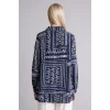 Defacto T0609AZNV253 Lacivert Loose Fıt Desenli Gömlek Tunik