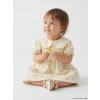 LCW baby Ekru Bebe Yaka Çiçek Desenli Kız Bebek Elbise