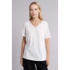 Defacto F2770AXER105 Ekru Regular Fıt V Yaka Kısa Kollu Tişört