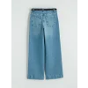 LCW Jeans İndigo Yüksek Bel Wideleg Kadın Jean Pantolon