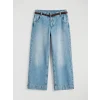 LCW Jeans İndigo Yüksek Bel Wideleg Kadın Jean Pantolon