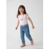 LCW Kids Mavi Balloon Fit Çiçek Nakışlı Kız Çocuk Jean Pantolon