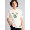 Defacto G7618A8ER117 Ekru NBA Mılwaukee Bucks Tişört Erkek Çocuk