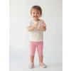 LCW baby Ekru Çiçekli Kız Bebek Tişört ve Tayt