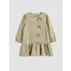 LCW Kids Yeşil Fiyonk Detaylı Kareli Kız Çocuk Elbise