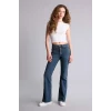 Defacto H1133AXNM34 Mavi Mıa Flare Fıt Normal Bel İspanyol Paça Uzun Jean Pantolon