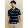 Defacto G2606AXNV64 Lacivert Çizgili Polo Tişört
