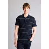Defacto G2606AXNV64 Lacivert Çizgili Polo Tişört