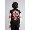 Defacto G7617A8BK81 Siyah NBA Chıcago Bulls Bomber Hırka Erkek Çocuk