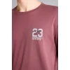 Defacto G3214AXBR494 Bordo REGULAR FIT Baskılı Tişört