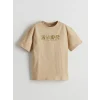LCW Kids Bej Bisiklet Yaka Erkek Çocuk Tişört