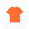 LCW Kids Turuncu Bisiklet Yaka Dinozor Baskılı Erkek Çocuk Tişört