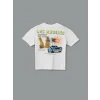 LCW Kids Beyaz Bisiklet Yaka Baskılı Erkek Çocuk Tişört