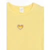 LCW Kids Sarı Bisiklet Yaka Nakışlı Kaşkorse Kız Bebek Tişört