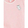 LCW Kids Pembe Bisiklet Yaka Çizgili Kız Çocuk Tişört