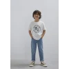 Mavi 6610395-70057 MJ Logo Baskılı Ekru Tişört