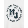 Mavi 6610395-70057 MJ Logo Baskılı Ekru Tişört
