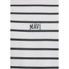 Mavi 0612420-86678 Mavi Logo Baskılı Çizgili Beyaz Tişört