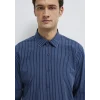 Mavi 0211851-91406 Çizgili Lacivert Gömlek