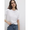 Mavi 1612298-620 Kedi Baskılı Beyaz Tişört