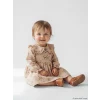 LCW baby Bej Bebe Yaka Çiçekli Kız Bebek Müslin Elbise