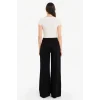 Defacto E4381AXBK81 Siyah %100 Pamuk Wıde Leg Normal Bel Gabardin Pantolon