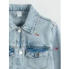 LCW Kids İndigo  Nakışlı Kız Çocuk Jean Ceket