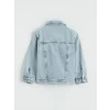 LCW Kids İndigo  Nakışlı Kız Çocuk Jean Ceket