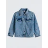 LCW Kids İndigo  Nakışlı Kız Çocuk Jean Ceket
