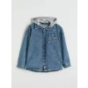 LCW Kids İndigo Kapüşonlu Erkek Çocuk Jean Gömlek
