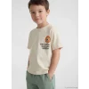 LCW Kids Bej Baskılı Erkek Çocuk Tişört
