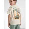 LCW Kids Bej Baskılı Erkek Çocuk Tişört