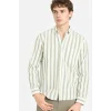 Defacto D6114AXGN460 Yeşil %100 Pamuk Çizgili Gömlek
