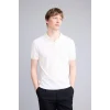 Defacto E3241AXWT32 Beyaz Standart Fıt Polo Yaka Triko Kısa Kollu Polo Tişört