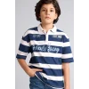 Defacto H0915A8NV256 Lacivert Çizgili Oversıze Polo Tişört Erkek Çocuk