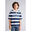 Defacto H0915A8NV256 Lacivert Çizgili Oversıze Polo Tişört Erkek Çocuk