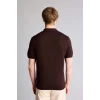 Defacto E3241AXBN340 Kahve Standart Fıt Polo Yaka Triko Kısa Kollu Polo Tişört