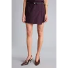 Defacto G7828AXBR455 Bordo Çizgili Kemerli Şort Etek