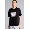 Defacto G0717AXBK81 Siyah NBA Wordmark Relax Fıt Kısa Kollu Tişört