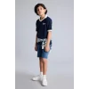 Defacto H0933A8NV64 Lacivert Oversıze Polo Tişört Erkek Çocuk