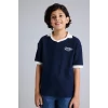 Defacto H0933A8NV64 Lacivert Oversıze Polo Tişört Erkek Çocuk