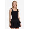 Defacto F7818AXBK81 Siyah Fıtted Fitilli Kaşkorse Atlet