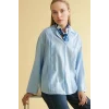 Defacto G8785AXBE196 Mavi Relax Fıt Uzun Kollu Bluz