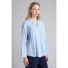 Defacto G8785AXBE196 Mavi Relax Fıt Uzun Kollu Bluz